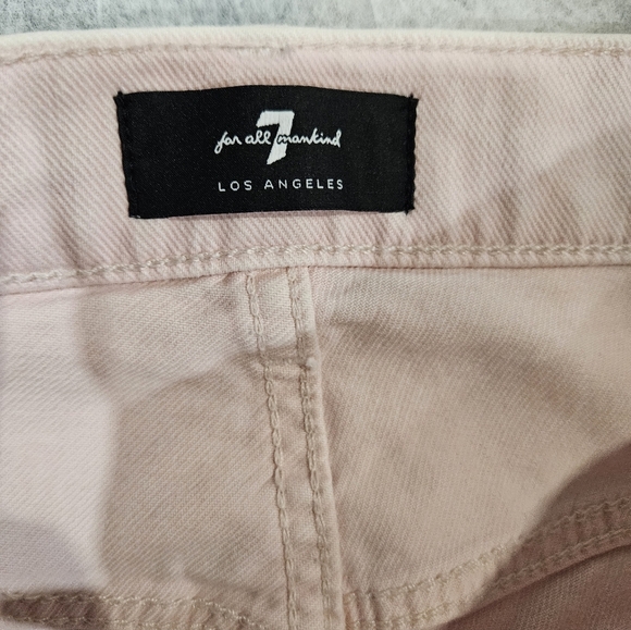 7 for All Mankind High Waist Cropped Straight Jeans Shredded SZ 28 - Picture 7 of 7